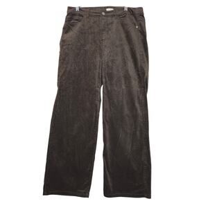 J Jill Womens Size 16 Brown Velour‎ Pants Modal Wide Leg Career Workwear Casual